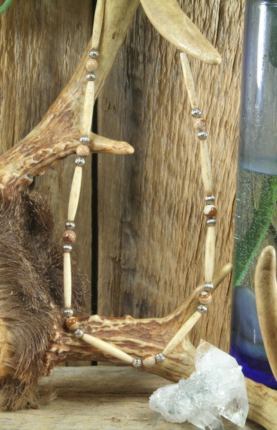 Picture Jasper Bone Necklace