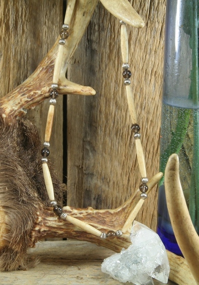 Smokey Quartz Bone Necklace