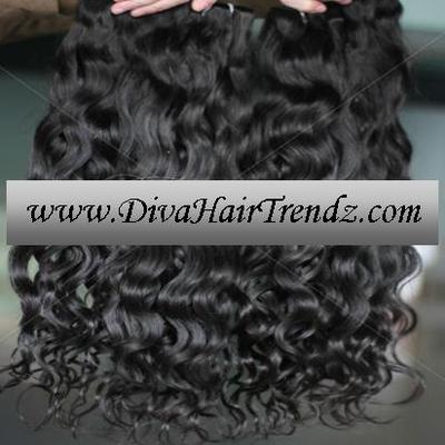 18" peruvian virgin remy natural wavy hair [3 bundles]