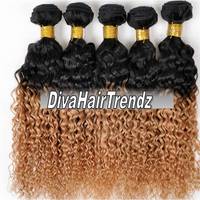 18", 20" & 22" Brazilian Remy Exotic Deeper Curly Honey Blonde Ombre! *New* [3 Bundles] - Thumbnail 1