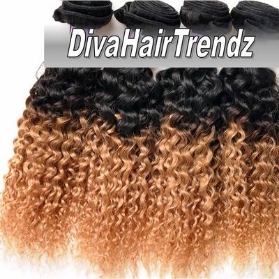 18", 20" & 22" brazilian remy exotic deeper curly honey blonde ombre! *new* [3 bundles]