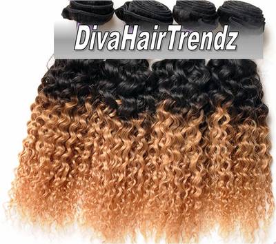 18", 20" & 22" brazilian remy exotic deeper curly honey blonde ombre! *new* [3 bundles]