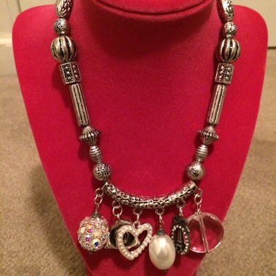 Silver bead necklace