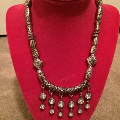 Silver bead necklace