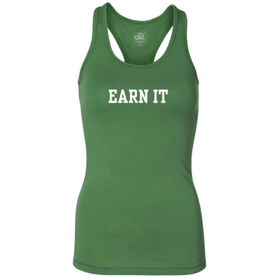 "earn it" reflection tank