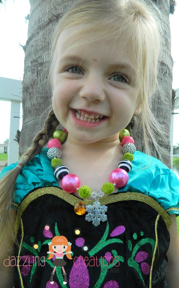 Frozen Inspired Chunky Necklaces/Coronation Day/Bubblegum Beads/Girls Jewelry