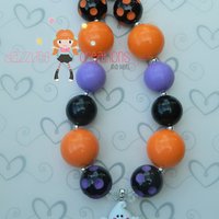 White Ghost Halloween Chunky Necklace/Perfect Photo Props/Costumes/Girls Accessories - Thumbnail 2