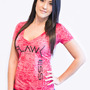 Pink Low " V " Neck -1