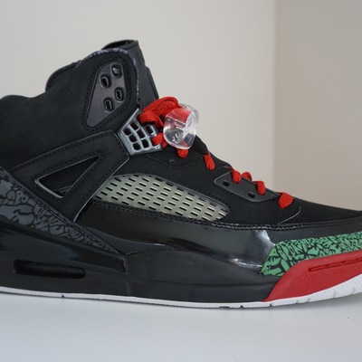 Air jordan spizike black / varsity red-classic green