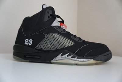 Air Jordan 5 (V) 2007 Retro Black / Metallic Silver- Red 23