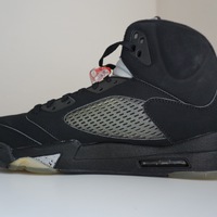 Air Jordan 5 (V) 2007 Retro Black / Metallic Silver- Red 23 - Thumbnail 1