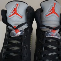 Air Jordan 5 (V) 2007 Retro Black / Metallic Silver- Red 23 - Thumbnail 2