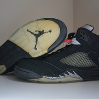 Air Jordan 5 (V) 2007 Retro Black / Metallic Silver- Red 23 - Thumbnail 3
