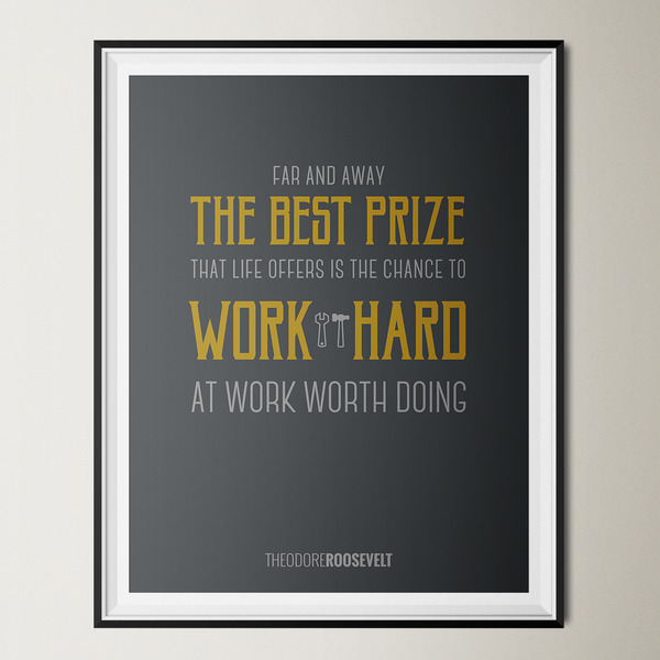 Work Hard 12x16 Poster