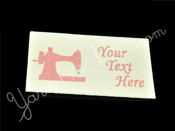 Pink Polka Dot Sewing Machine - “Iron On” or ” Sew In” - Cotton Fabric Tag Labels - For Crochet, Knit, Sew and Quilt Heirlooms