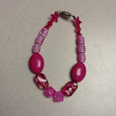 Pink beaded bracelet