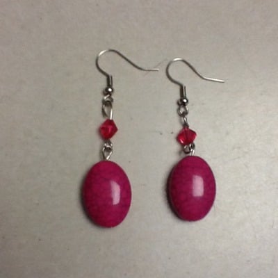 Pink beaded earrings