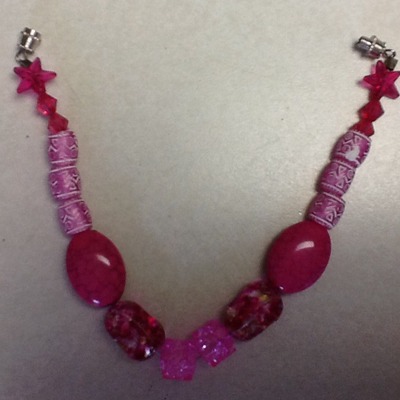 Pink beaded bracelet