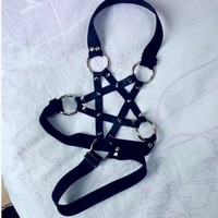 Japanese harajuku cosplay star rivet leggings bind belt, - Thumbnail 4