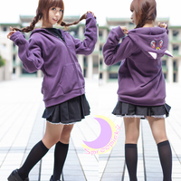 Cosplay Sailor Moon Luna Artemis Polar Fleece Hoodie Sweater Jacket Coat Free Ship SP141188 - Thumbnail 3