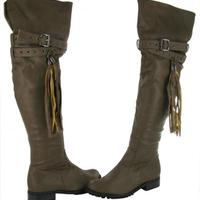 LOVELY PEOPLE Malibu Women VEGAN Synthetic Over the Knee Boot - Thumbnail 1
