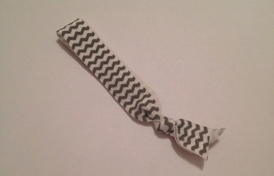 White/Gray Chevron Hair Tie