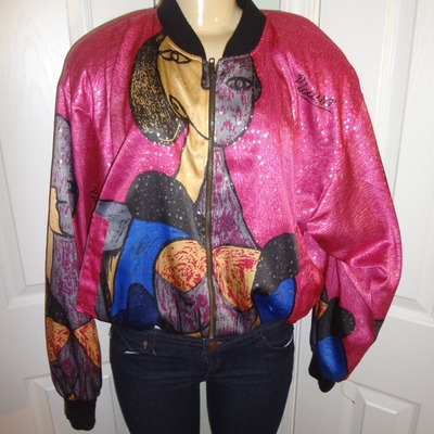 Vintage mighty pink picasso bomber jacket size xl