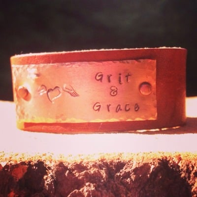 "good faith" grit & grace leather bracelet