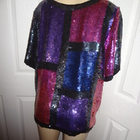 Vintage Joseph Le Bon Sequins Blouse Size 2x - Thumbnail 3