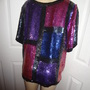 Vintage Joseph Le Bon Sequins Blouse Size 2x-3