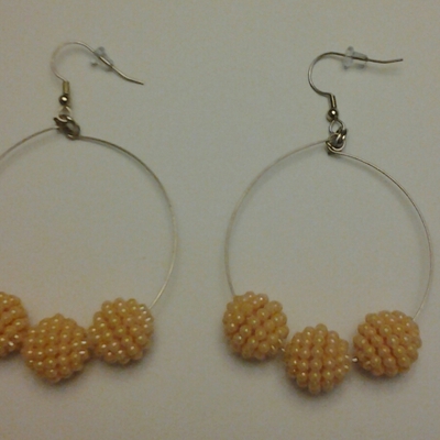 Beaded circle earrings - Thumbnail 4