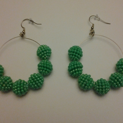 Beaded circle earrings - Thumbnail 5