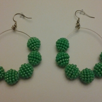 Beaded Circle Earrings - Thumbnail 1