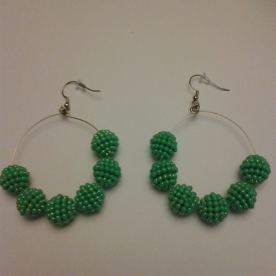 Beaded circle earrings
