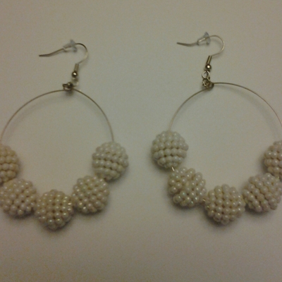 Beaded circle earrings