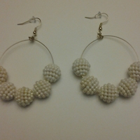 Beaded Circle Earrings - Thumbnail 2