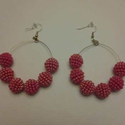  beaded circle earrings - Thumbnail 4