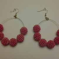  Beaded Circle Earrings - Thumbnail 1