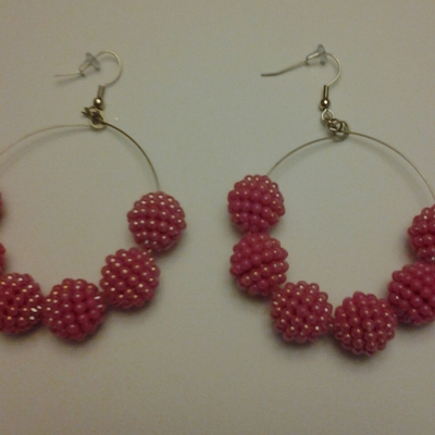  beaded circle earrings