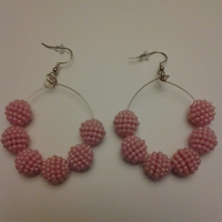 Beaded Circle Earrings - Thumbnail 1
