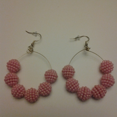 Beaded circle earrings