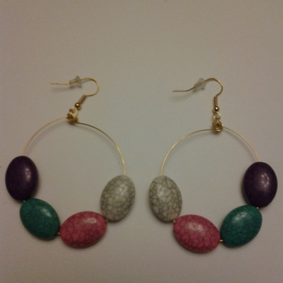 Beaded circle earrings