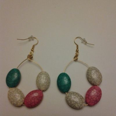 Beaded circle earrings