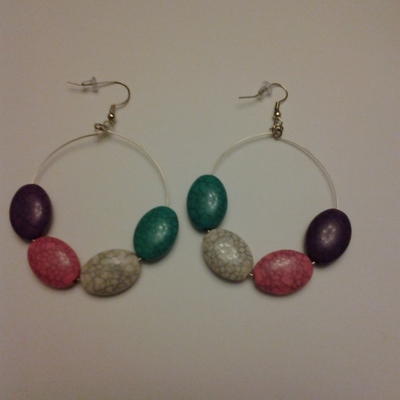 Beaded circle earrings - Thumbnail 4