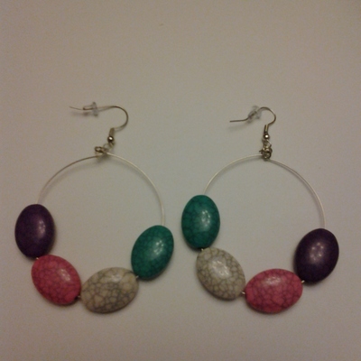 Beaded circle earrings