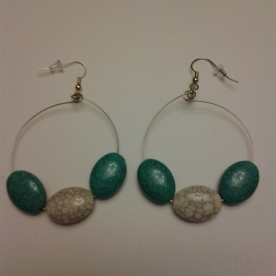 Beaded circle earrings - Thumbnail 2