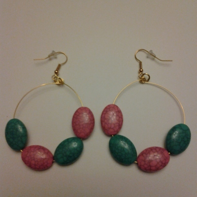  beaded circle earrings - Thumbnail 4