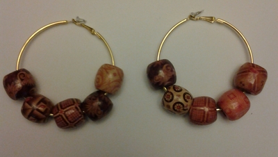 Gold Beaded Hoop Earrings