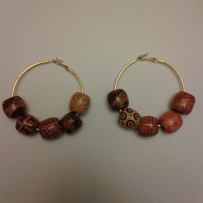 Gold beaded hoop earrings