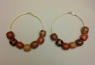  Gold Beaded Hoop Earrings